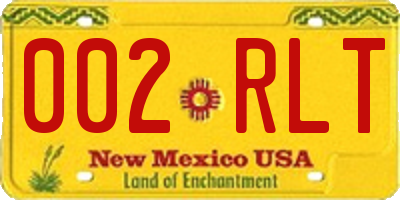 NM license plate 002RLT