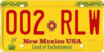 NM license plate 002RLW