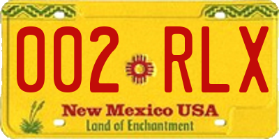 NM license plate 002RLX
