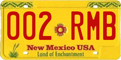 NM license plate 002RMB