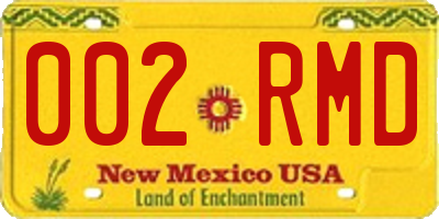 NM license plate 002RMD