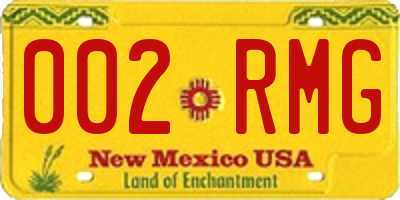 NM license plate 002RMG
