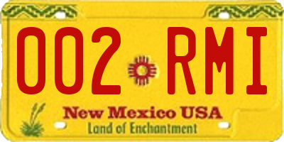 NM license plate 002RMI