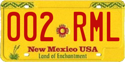 NM license plate 002RML