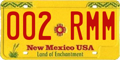 NM license plate 002RMM