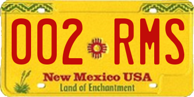 NM license plate 002RMS