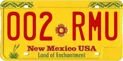 NM license plate 002RMU