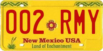 NM license plate 002RMY