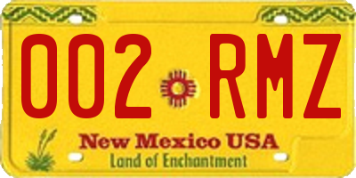 NM license plate 002RMZ