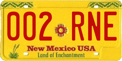 NM license plate 002RNE