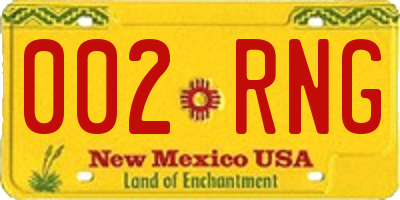 NM license plate 002RNG
