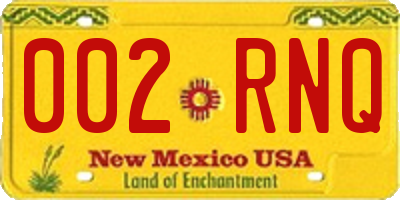 NM license plate 002RNQ