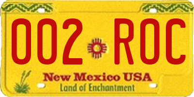 NM license plate 002ROC