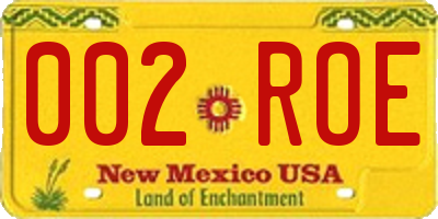 NM license plate 002ROE