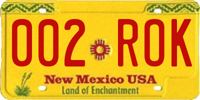 NM license plate 002ROK