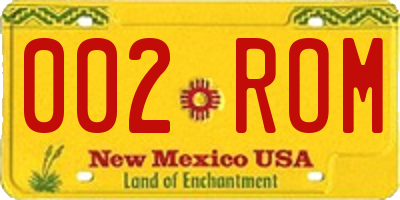 NM license plate 002ROM