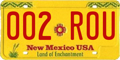 NM license plate 002ROU
