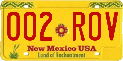 NM license plate 002ROV