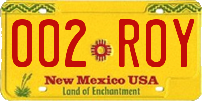 NM license plate 002ROY