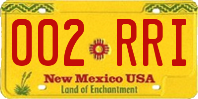 NM license plate 002RRI