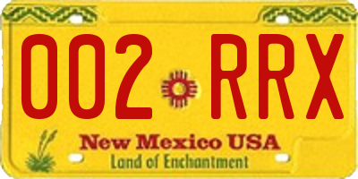 NM license plate 002RRX