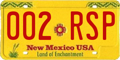 NM license plate 002RSP