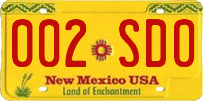 NM license plate 002SDO