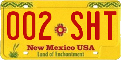 NM license plate 002SHT