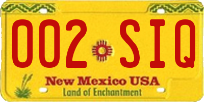 NM license plate 002SIQ