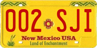 NM license plate 002SJI