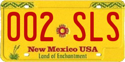 NM license plate 002SLS