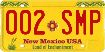 NM license plate 002SMP