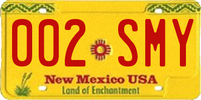 NM license plate 002SMY