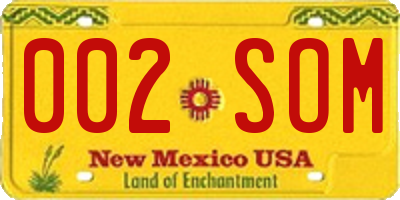 NM license plate 002SOM
