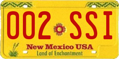 NM license plate 002SSI