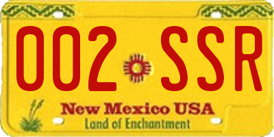 NM license plate 002SSR