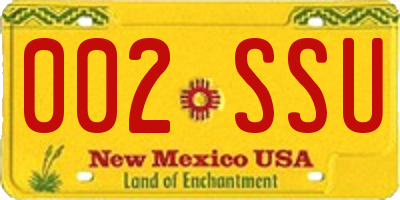 NM license plate 002SSU
