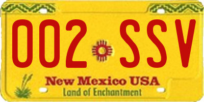 NM license plate 002SSV