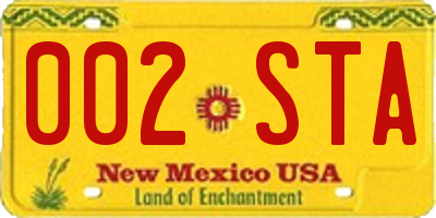 NM license plate 002STA