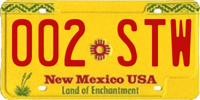 NM license plate 002STW