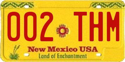 NM license plate 002THM