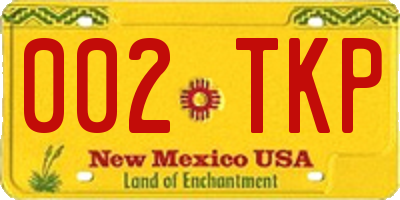 NM license plate 002TKP