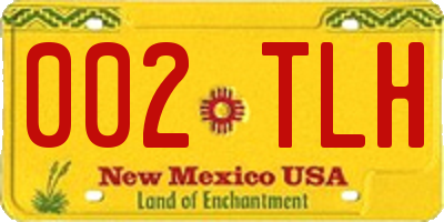 NM license plate 002TLH