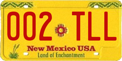 NM license plate 002TLL