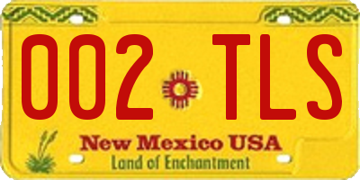 NM license plate 002TLS