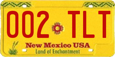 NM license plate 002TLT