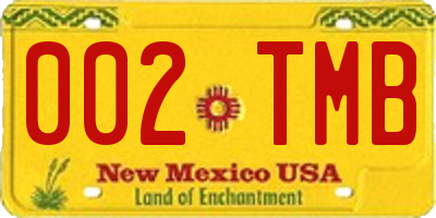 NM license plate 002TMB