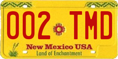 NM license plate 002TMD