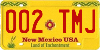 NM license plate 002TMJ