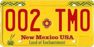 NM license plate 002TMO